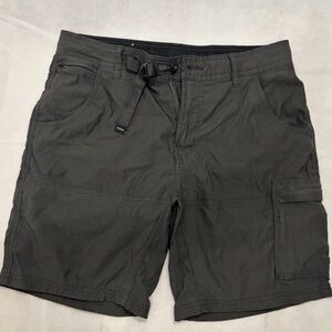 Prana Shorts Mens 32 Gray Brion 9" Stretch Nylon Hiking Outdoor Travel Casual
